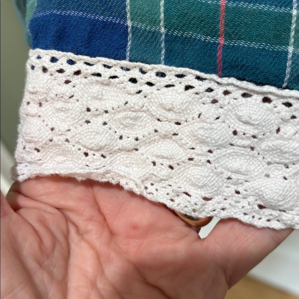 Sundance Plaid Patchwork Flannel Button Down Shir… - image 4